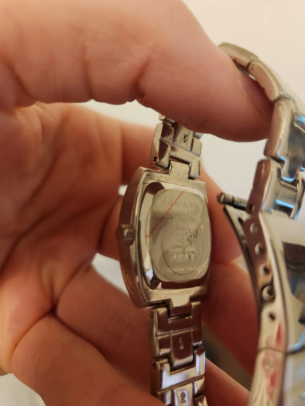 Vintage 90s Y2k No Boundaries Silver Link Watch with Pink Dial